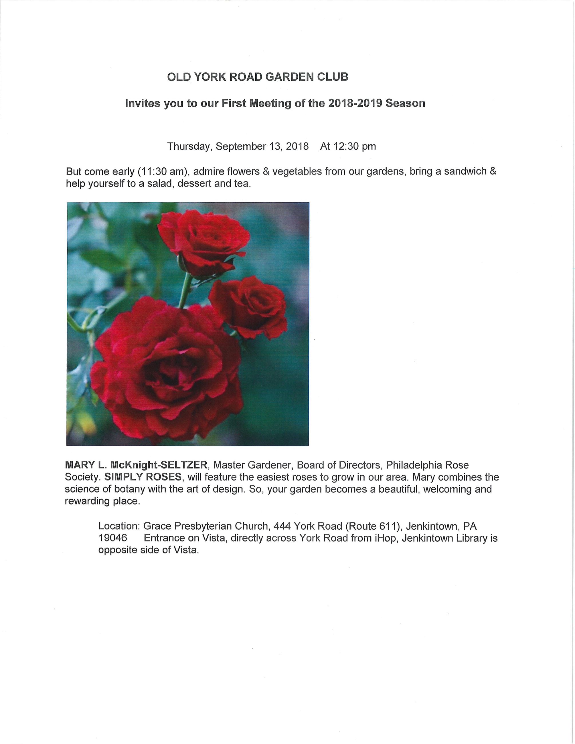 2018 Old York Garden Club, 9-13-2018