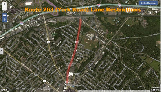263 Lane Restrictions Map
