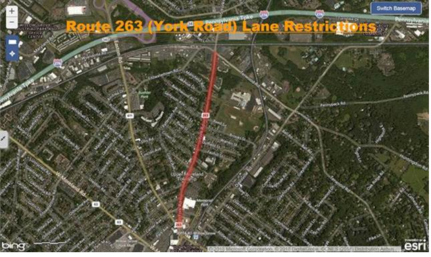 Route 263 Lane Restrictions Oct 28