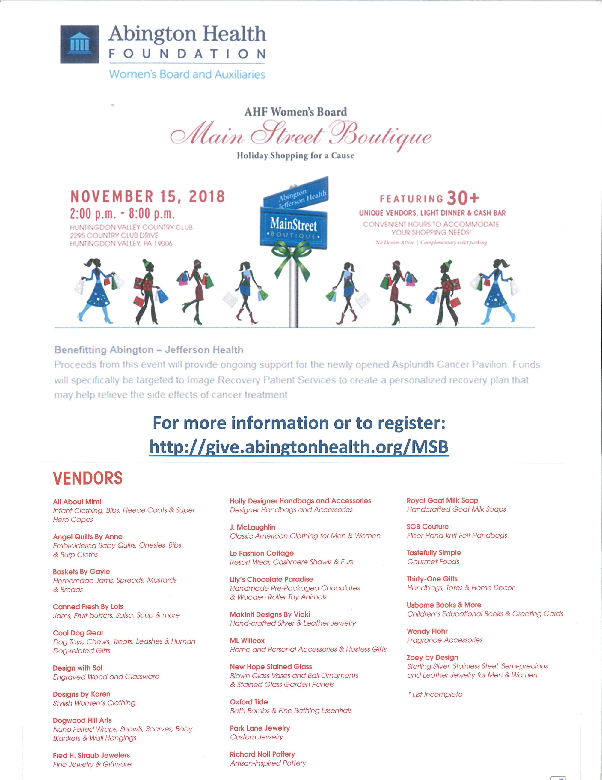 2018 Abington Health - Shopping for a Cause, 111518