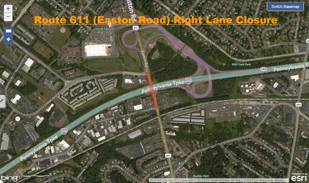 2018 rt 611 Sidewalk reconstruction map