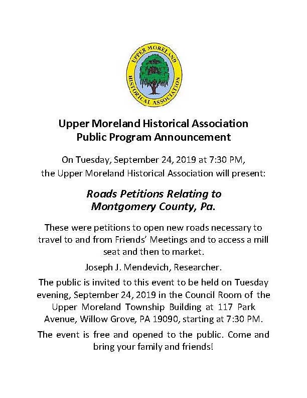 2019 UMHA Roads Petitions Relating to Montg Co PA