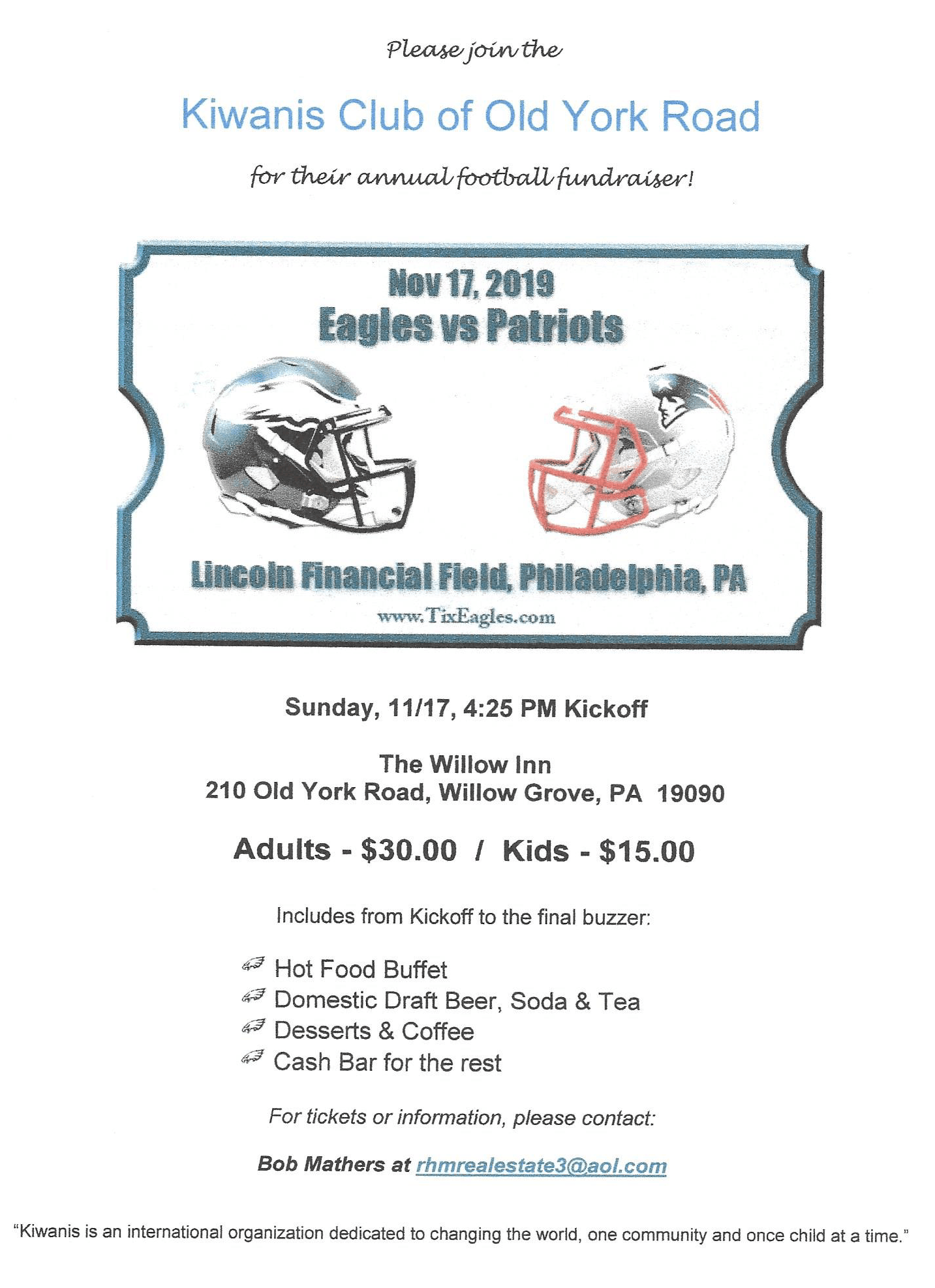 Kiwanis Football Fundraiser