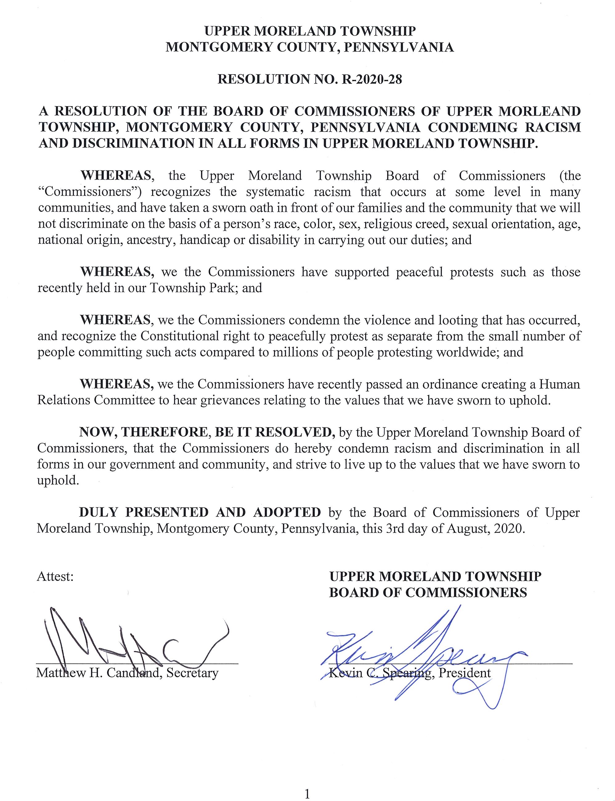 R-2020-28 - Condemning Racism