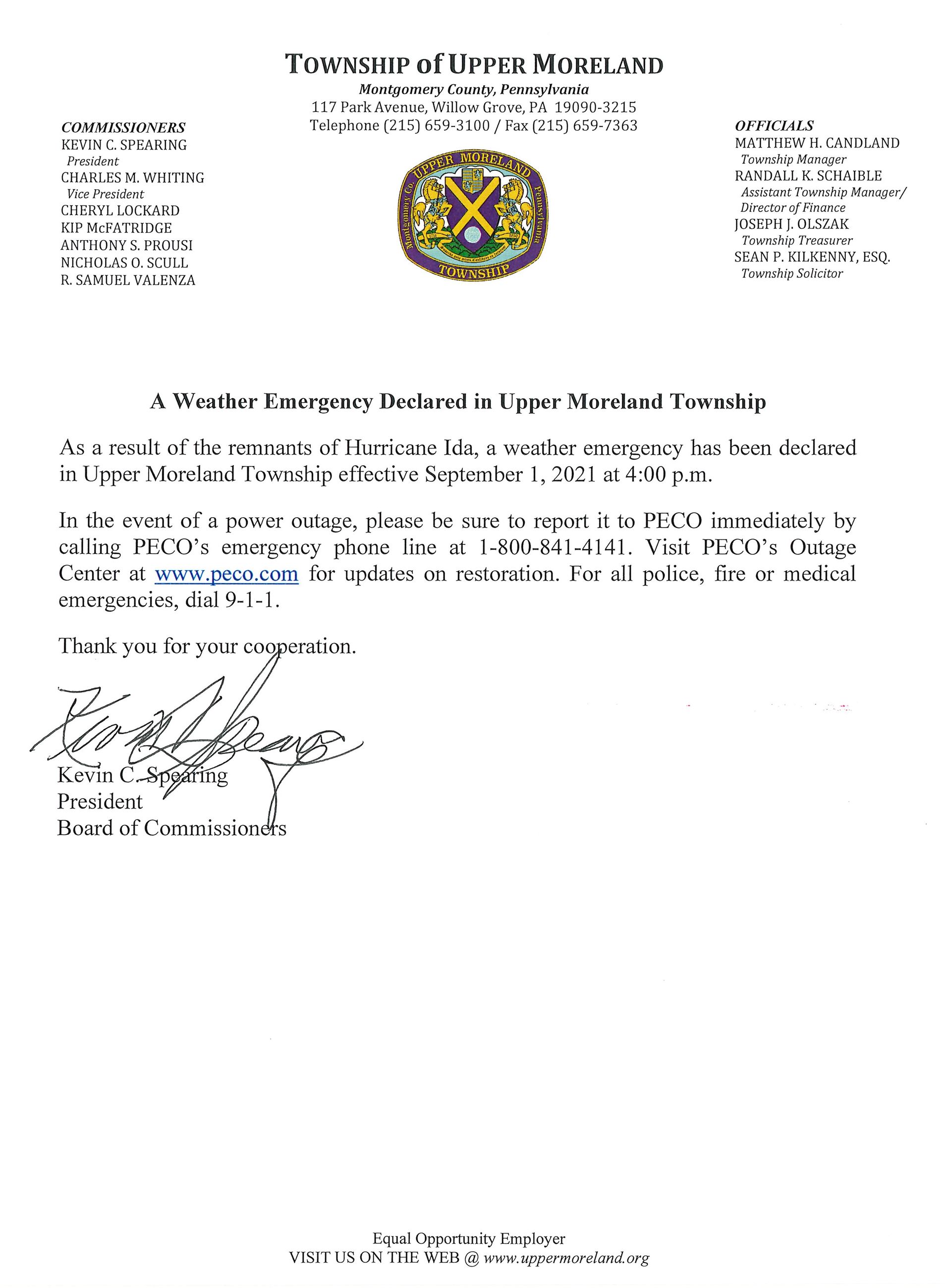 Emergency Declaration