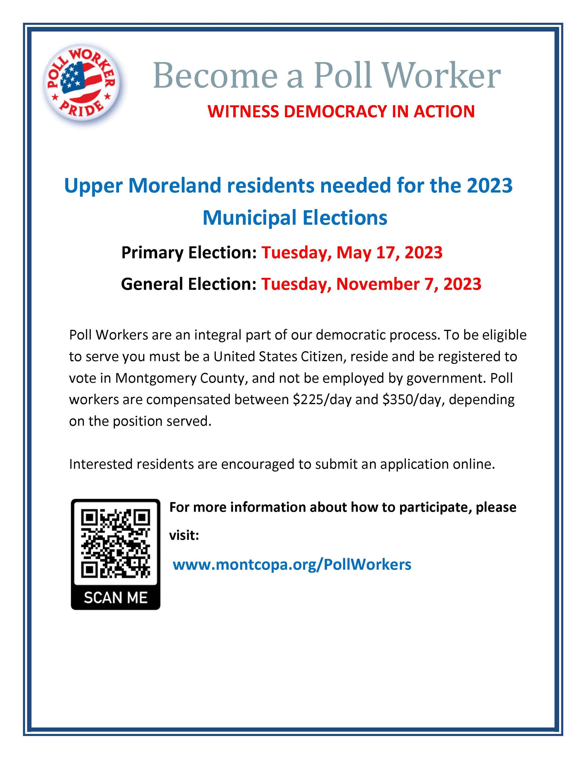 Poll Workers Needed