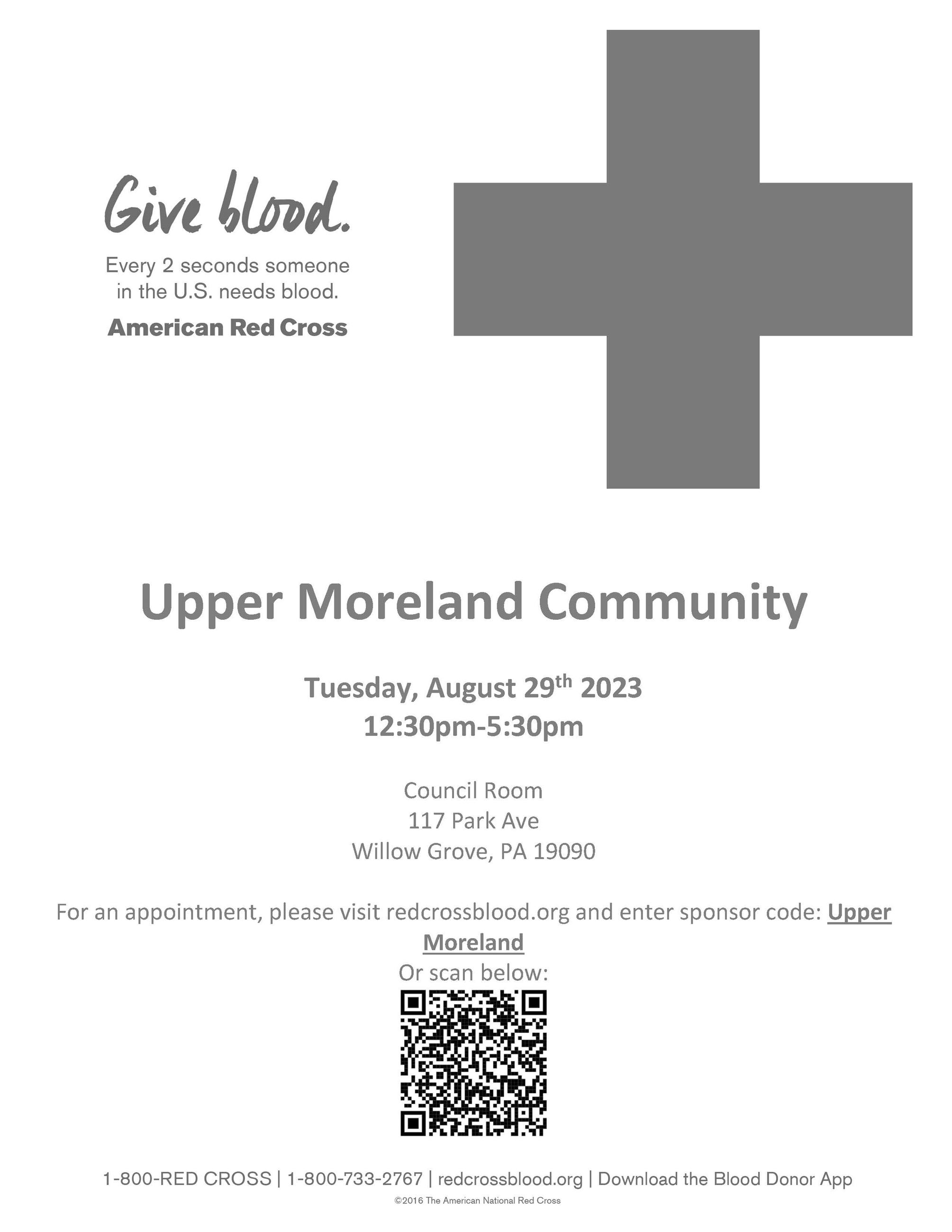 2023, 8-29 Red Cross Blood Drive, Poster