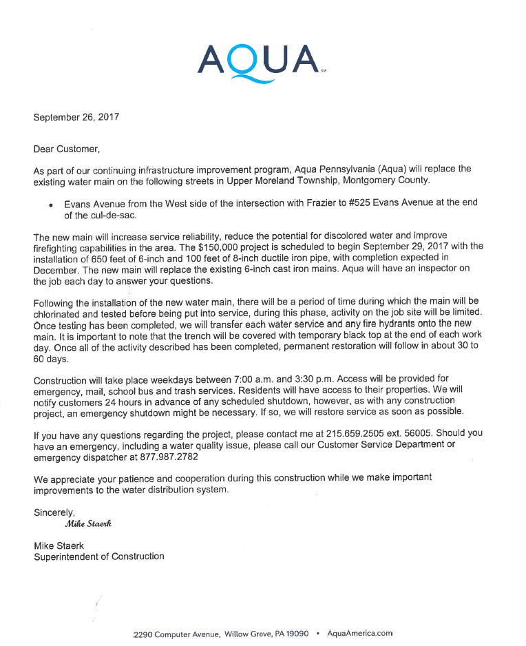 Aqua Infrastructure Improvement Program