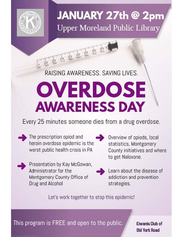 Overdose Awareness Day, Jan 27, 2018