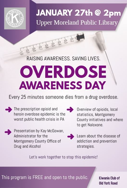 Overdose Awareness Day, Jan 27, 2018