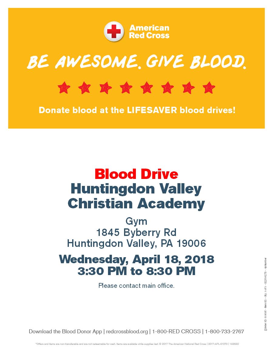 2018 Christian Academy Blood Drive